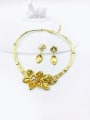 thumb Zinc Alloy Statement Flower  Earring and Necklace Set 0