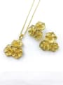 thumb Trend Flower Zinc Alloy Earring and Necklace Set 0