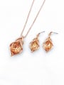 thumb Zinc Alloy Trend Glass Stone Gold Earring and Necklace Set 2