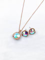 thumb Zinc Alloy Trend Glass Stone Multi Color Earring and Necklace Set 0