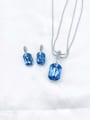 thumb Classic Geometric Zinc Alloy Glass Stone Champagne Earring and Necklace Set 2