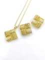 thumb Trend Square Zinc Alloy Earring and Necklace Set 0