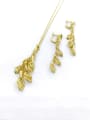 thumb Trend Tassel Zinc Alloy Earring and Necklace Set 0