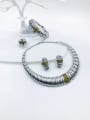 thumb Zinc Alloy Minimalist Irregular Ring Earring Bangle And Necklace Set 1