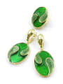 thumb Trend Oval Zinc Alloy Enamel Ring And Earring Set 0