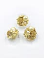 thumb Zinc Alloy Trend Flower Imitation Pearl Yellow Ring And Earring Set 0