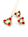 thumb Minimalist Triangle Zinc Alloy Resin Red Earring and Necklace Set 0