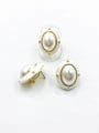 thumb Zinc Alloy Classic Oval Imitation Pearl White Enamel Ring And Earring Set 0