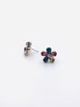 thumb Zinc Alloy Glass Stone Multi Color Flower Dainty Stud Earring 0