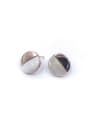 thumb Zinc Alloy Shell White Round Minimalist Stud Earring 0