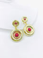thumb Zinc Alloy Bead Red Round Trend Drop Earring 0