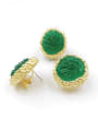 thumb Trend Irregular Zinc Alloy Resin Green Ring And Earring Set 0