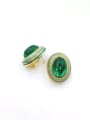 thumb Zinc Alloy Resin Green Enamel Oval Minimalist Clip Earring 0
