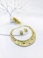 thumb Zinc Alloy Luxury Bead Multi Color Bangle Earring and Necklace Set 0