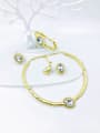 thumb Zinc Alloy Minimalist Irregular Glass Stone White Ring Earring Bangle And Necklace Set 0