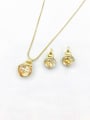 thumb Zinc Alloy Minimalist Square Glass Stone Blue Earring and Necklace Set 2