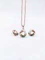 thumb Minimalist Triangle Zinc Alloy Shell Multi Color Earring and Necklace Set 0