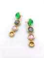 thumb Zinc Alloy Resin Multi Color Round Trend Drop Earring 0