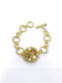 thumb Zinc Alloy Glass Stone Gold Flower Trend Bracelet 0
