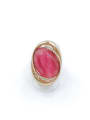 thumb Zinc Alloy Cats Eye Red Oval Classic Band Ring 0