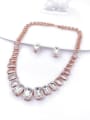 thumb Trend Zinc Alloy Glass Stone White Earring and Necklace Set 0