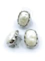 thumb Trend Irregular Zinc Alloy Resin White Ring And Earring Set 1