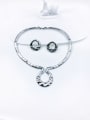 thumb Zinc Alloy Minimalist Round  Earring and Necklace Set 1