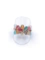 thumb Zinc Alloy Cats Eye Multi Color Flower Trend Band Ring 0