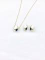 thumb Zinc Alloy Trend Round Enamel Earring and Necklace Set 0