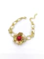 thumb Zinc Alloy Imitation Pearl Red Flower Trend Bracelet 0
