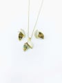 thumb Minimalist Leaf Zinc Alloy Shell Multi Color Earring and Necklace Set 1