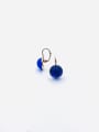 thumb Zinc Alloy Sapphire Blue Round Minimalist Huggie Earring 0