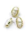 thumb Trend Irregular Zinc Alloy Resin White Ring And Earring Set 0
