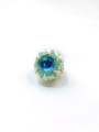 thumb Zinc Alloy Enamel Resin Blue Flower Trend Band Ring 0