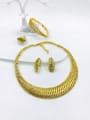thumb Zinc Alloy Trend Irregular Ring Earring Bangle And Necklace Set 0