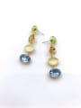 thumb Zinc Alloy Glass Stone Multi Color Oval Trend Drop Earring 0