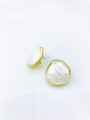 thumb Zinc Alloy Shell White Irregular Minimalist Clip Earring 0