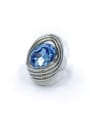 thumb Zinc Alloy Glass Stone Blue Oval Trend Band Ring 0