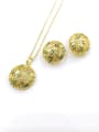 thumb Trend Round Zinc Alloy Rhinestone Multi Color Earring and Necklace Set 0