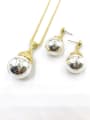 thumb Minimalist Water Drop Zinc Alloy Bead Silver Earring and Necklace Set 0