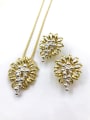 thumb Trend Flower Zinc Alloy Earring and Necklace Set 0