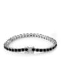 thumb 925 Sterling Silver Cubic Zirconia Black Minimalist Tennis Bracelet 5