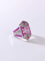 thumb 925 Sterling Silver Cubic Zirconia Pink Minimalist Band Ring 3