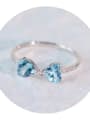 thumb Cubic Zirconia Blue Minimalist Band Ring 1