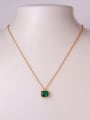 thumb 925 Sterling Silver Cubic Zirconia Green Minimalist Lariat Necklace 4