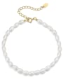 thumb 925 Sterling Silver Freshwater Pearl White Tila Bead Oval Minimalist Handmade Beaded Bracelet 0