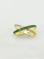 thumb 925 Sterling Silver Cubic Zirconia Green Dainty Band Ring 2