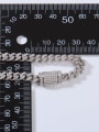 thumb 925 Sterling Silver Cubic Zirconia White Minimalist Link Bracelet 1