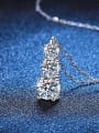 thumb 925 Sterling Silver Moissanite White Lariat Necklace 2