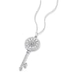 thumb 925 Sterling Silver Moissanite White Key Dainty Lariat Necklace 0